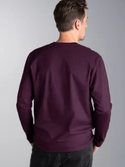 Langarmshirt aus 100% Baumwolle Aubergine