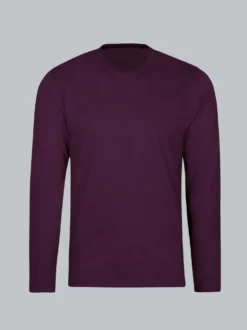 Langarmshirt aus 100% Baumwolle Aubergine