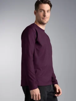 Langarmshirt aus 100% Baumwolle Aubergine