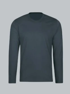 Langarmshirt aus 100% Baumwolle Anthrazit