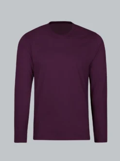 Langarmshirt aus 100% Baumwolle Aubergine