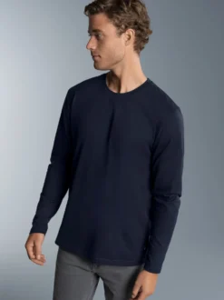 Langarmshirt aus 100% Baumwolle Navy