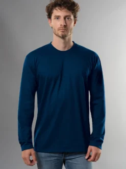 Langarmshirt aus 100% Baumwolle Night-blue