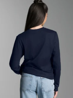 Langarmshirt aus 100% Baumwolle Navy