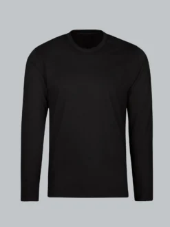 Langarmshirt aus 100% Baumwolle Schwarz