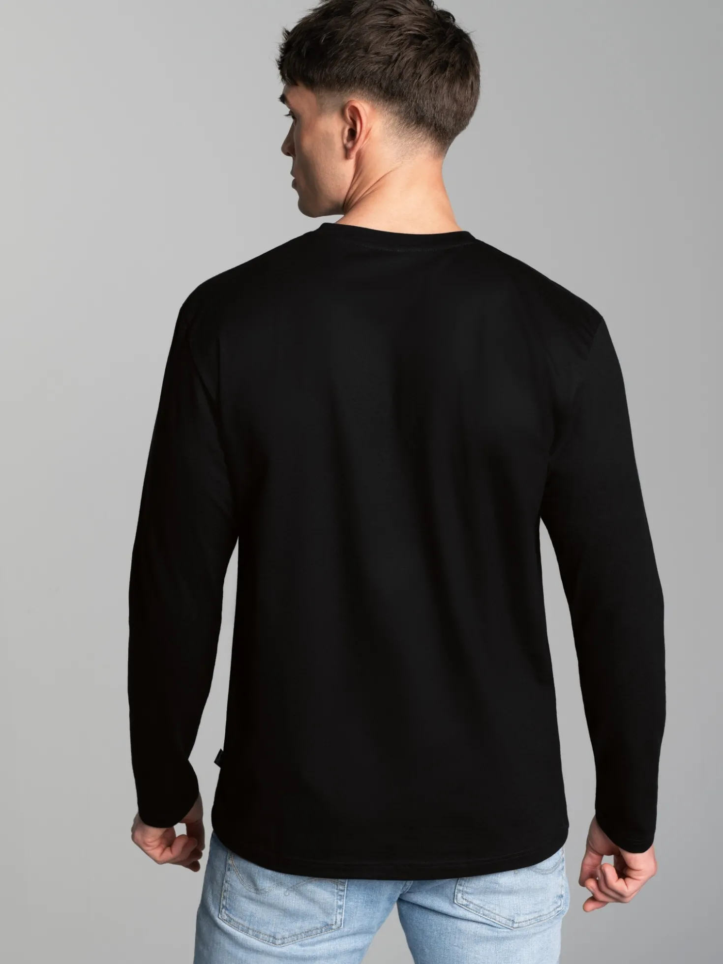 Langarmshirt aus 100% Baumwolle Schwarz