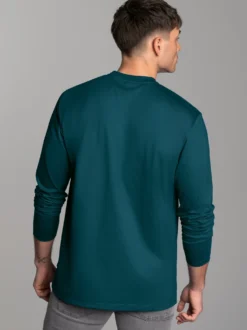 Langarmshirt aus 100% Baumwolle Saphir