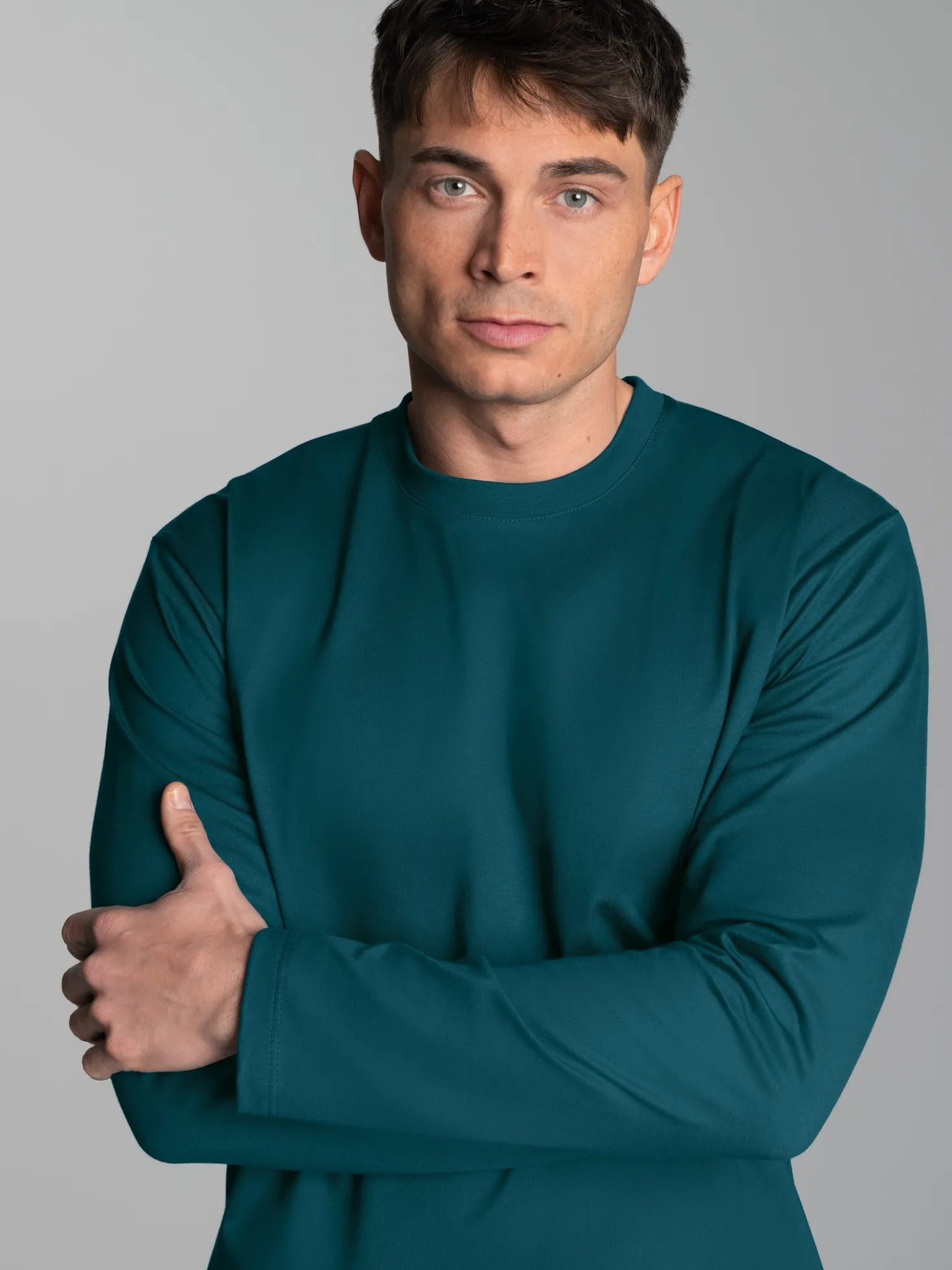 Langarmshirt aus 100% Baumwolle Saphir