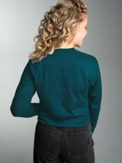Langarmshirt aus 100% Baumwolle Saphir