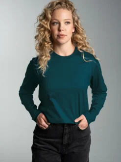 Langarmshirt aus 100% Baumwolle Saphir