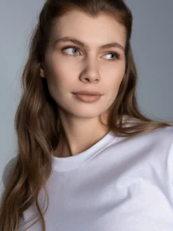 Langarmshirt aus 100% Baumwolle Weiss