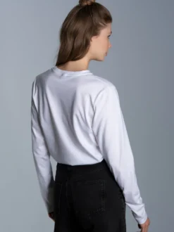Langarmshirt aus 100% Baumwolle Weiss