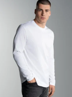 Langarmshirt aus 100% Baumwolle Weiss
