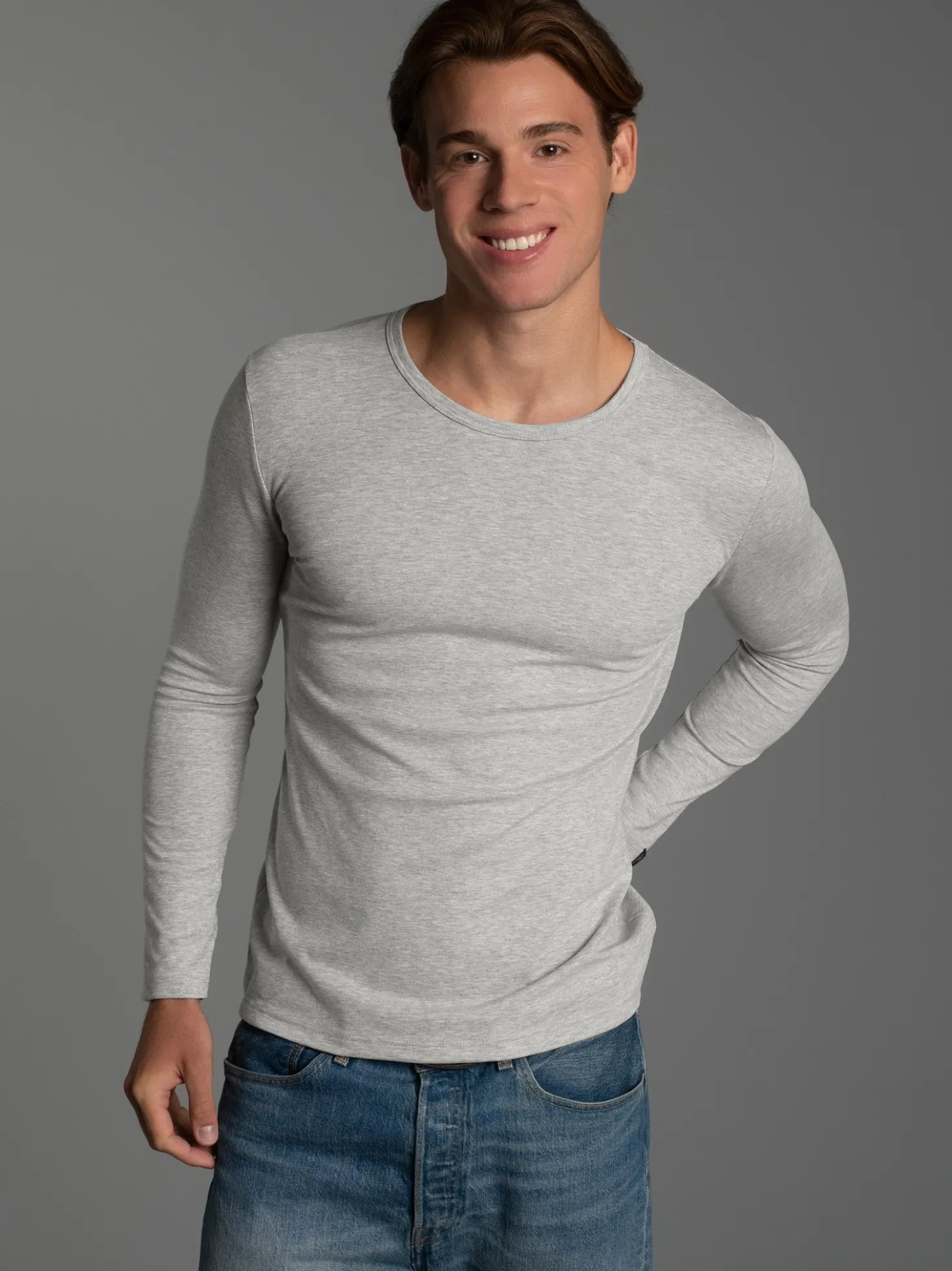 Langarmshirt Grau-melange