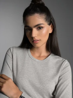 Langarmshirt Grau-melange
