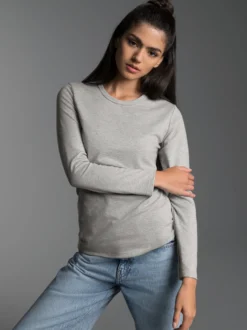 Langarmshirt Grau-melange