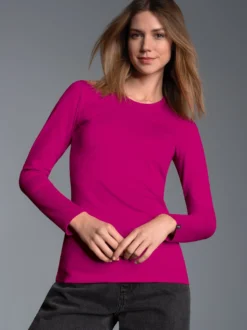 Langarmshirt Magenta