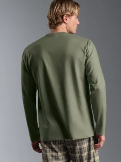 Langarmshirt mit abenteuerlichen Hirsch Motiv Salbei