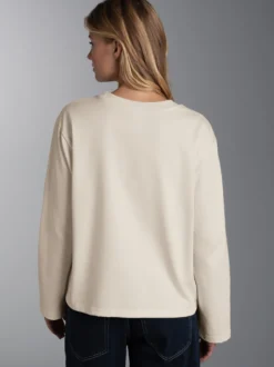 Langarmshirt mit ausgestellten Ärmeln Natur