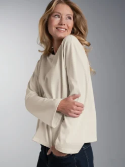 Langarmshirt mit ausgestellten Ärmeln Natur