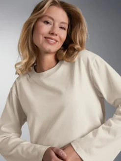 Langarmshirt mit ausgestellten Ärmeln Natur