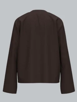 Langarmshirt mit ausgestellten Ärmeln Mocca