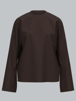 Langarmshirt mit ausgestellten Ärmeln Mocca