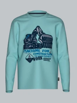 Langarmshirt mit großem Bagger-Print Gletscher
