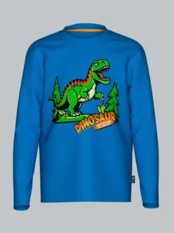 Langarmshirt mit großem Dinosaurier-Print Electric-blue
