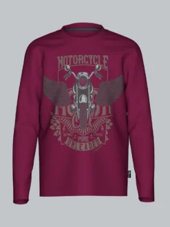 Langarmshirt mit großem Motorrad-Print Sangria
