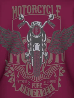 Langarmshirt mit großem Motorrad-Print Sangria