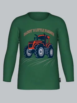 Langarmshirt mit großem Traktor-Printmotiv Efeu