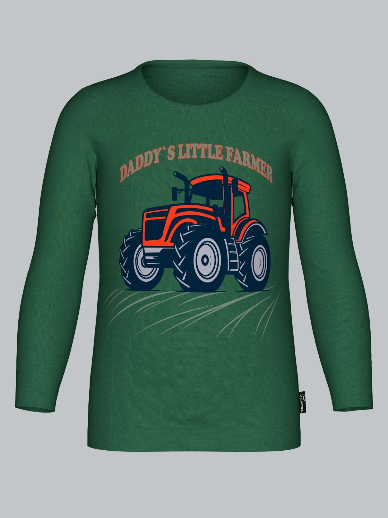 Langarmshirt mit großem Traktor-Printmotiv Efeu