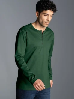 Langarmshirt mit Knopfleiste Efeu