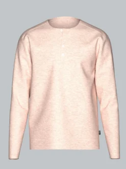 Langarmshirt mit Knopfleiste Sand-melange