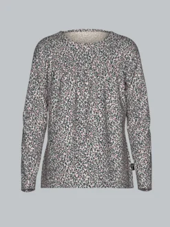 Langarmshirt mit Leo-Muster Natur