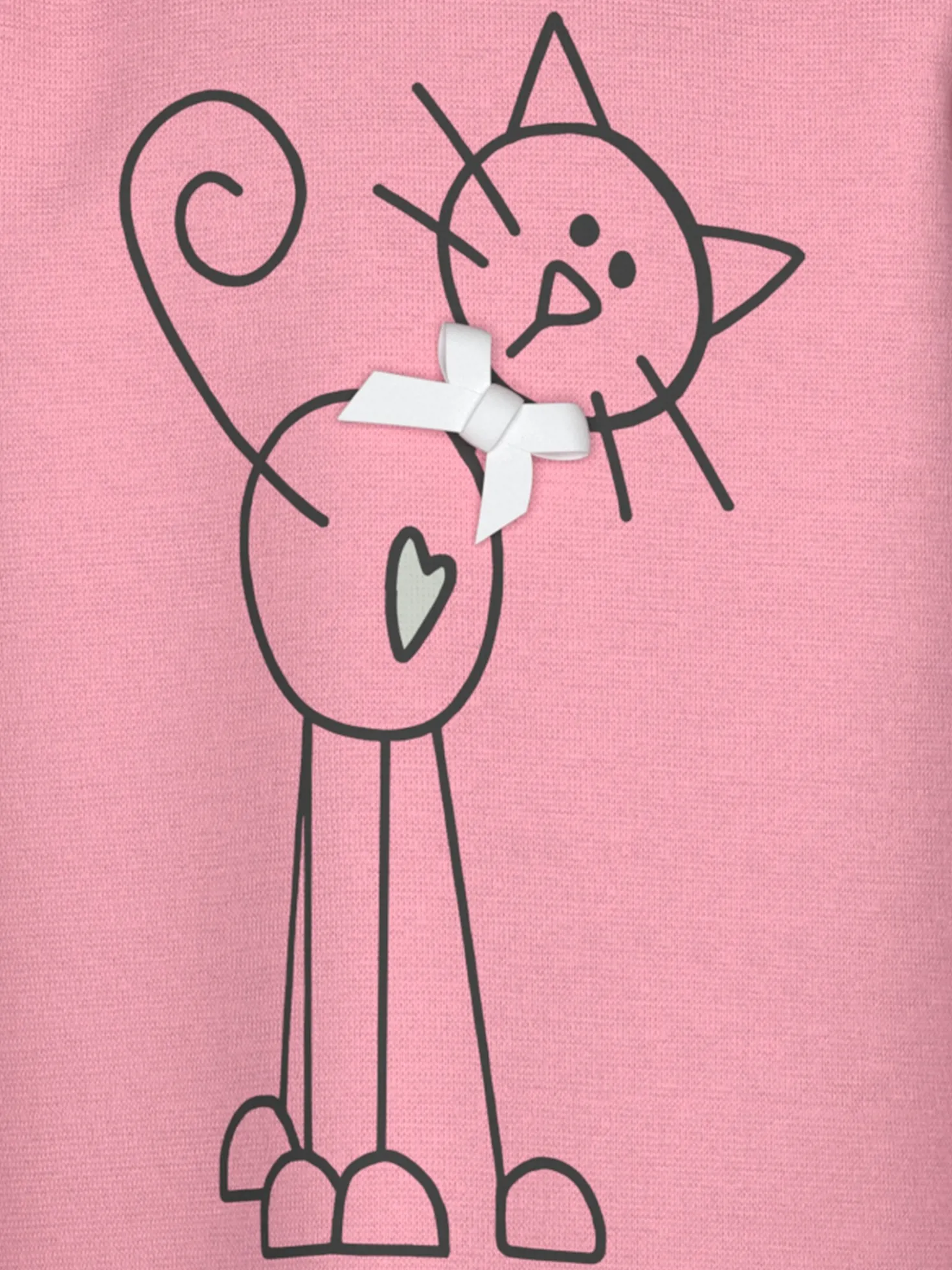Langarmshirt mit süßem Katzen-Printmotiv Lilie