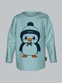 Langarmshirt mit süßem Pinguin-Print Gletscher