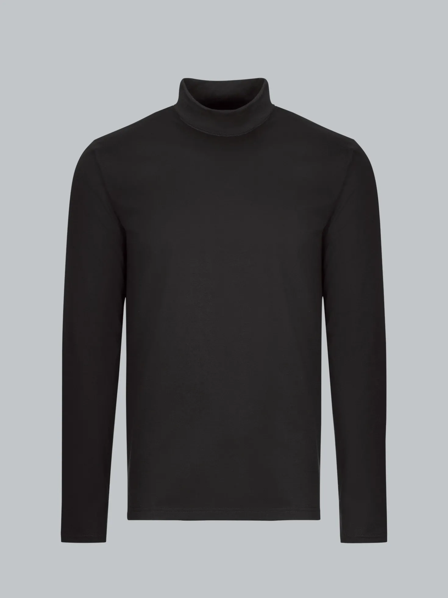 Langarm Shirt mit Stehkragen Schwarz