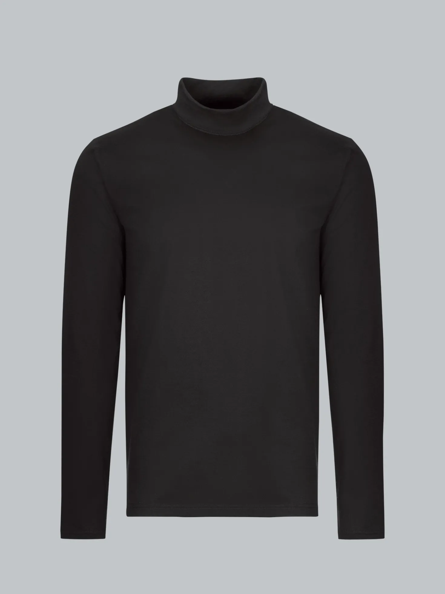 Langarm Shirt mit Stehkragen Schwarz