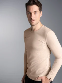 Langarmshirt Sand-melange