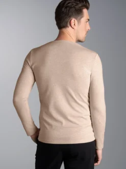 Langarmshirt Sand-melange
