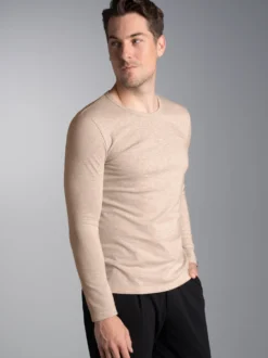 Langarmshirt Sand-melange