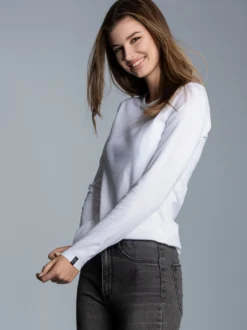 Langarmshirt Weiss