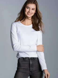 Langarmshirt Weiss