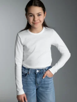 Langarmshirt Weiss