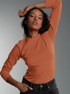 Langarmshirt Zimt