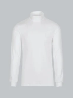 Langarm Ski/Sportrollkragenpullover Weiss