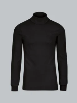 Langarm Ski/Sportrollkragenpullover Schwarz