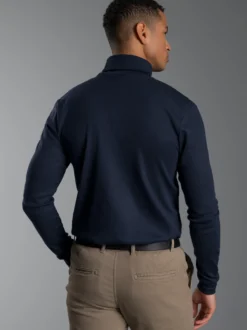 Langarm Ski/Sportrollkragenpullover Navy